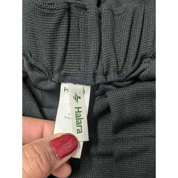 Halara Wide Leg Pleated Trousers Women Size L Pull On Pants Minimalist Stretch - Picture 8 of 12